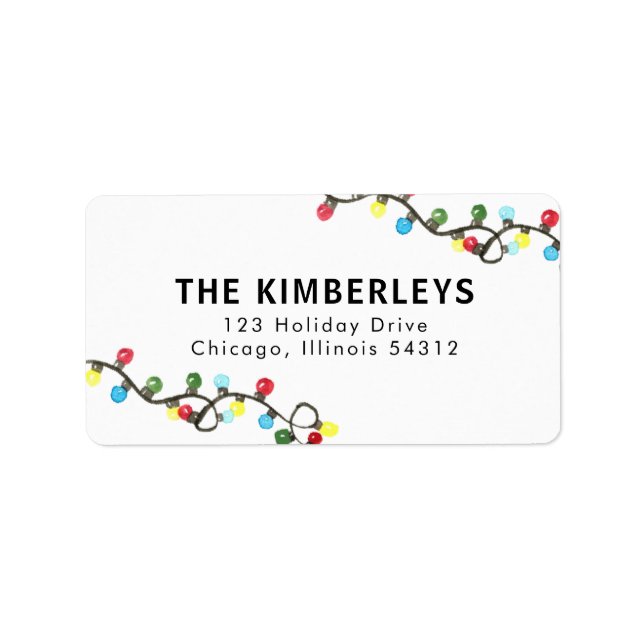 Bunte Weihnachtsbrille Feiertage-Rücksendeadresse Adressaufkleber (Vorne)