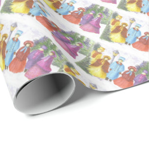 Bunte WeihnachtsCarolers Geschenkpapier