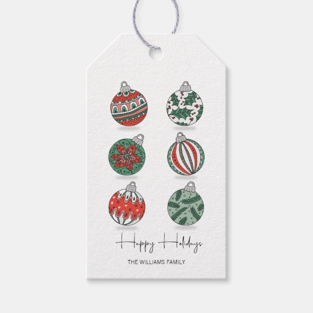Bunte Weihnachtsfeiertage Geschenkanhänger (Vorderseite)
