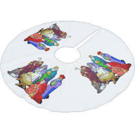 Bunte WeihnachtsGeburt Christis-Szene Polyester Weihnachtsbaumdecke