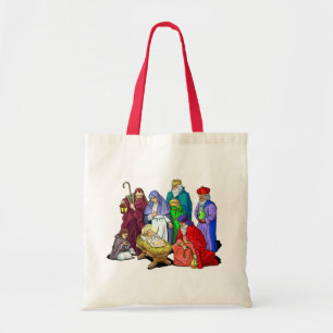 Bunte WeihnachtsGeburt Christis-Szene Tragetasche
