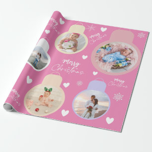 Bunte Weihnachtsglocken mit individuellem Namen - Geschenkpapier