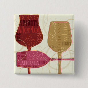 Bunte Wein-Gläser Button