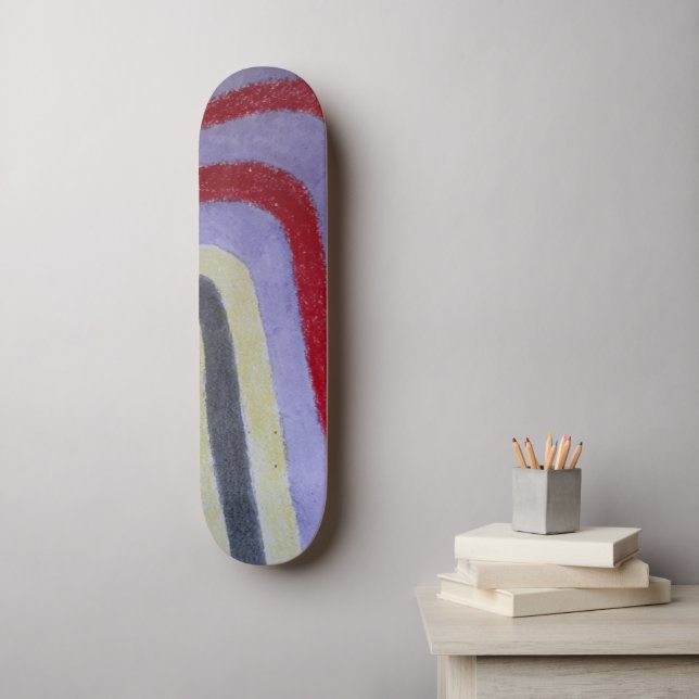Bunte Wellen Skateboard (Wandkunst)