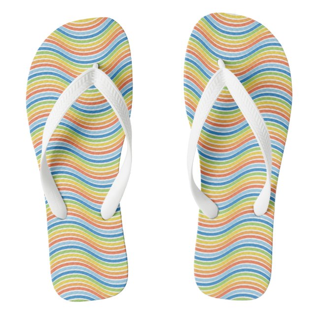 Bunte Wellenlinien Flip Flops (Fußbett)