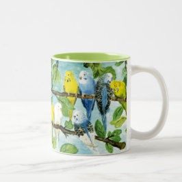 Bunte Wellensittiche | Zweifarbige Tasse