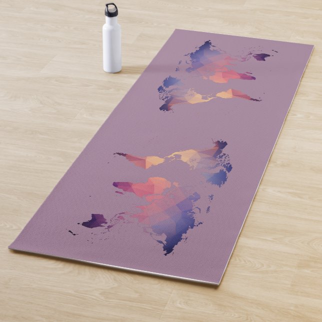 Bunte Weltkarte mit Dreiecksmuster Yogamatte (Beispiel)