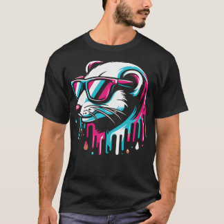 Bunte Wiesel-Sonnenbrille Art Cool T-Shirt