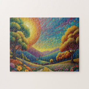 Bunte Wiesen Kunst Puzzle