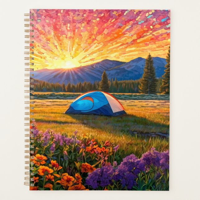 Bunte Wiesenblumen Camping Zelt Kunst Planer (Vorderseite)