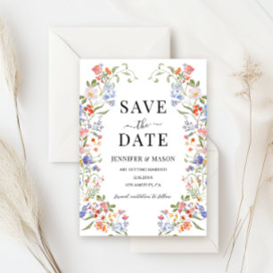 Bunte Wiesenblumen Wildblumen Save The Date Einladung