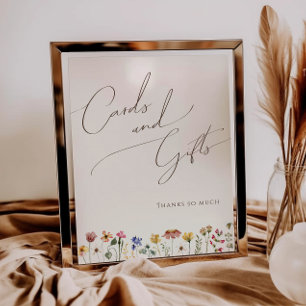 Bunte Wildblume   Beige Karten und Geschenke Schil Poster