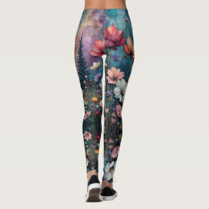 Bunte Wildblumen am Wasser Leggings