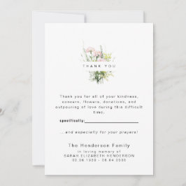 Bunte Wildblumen Beerdigung Danke