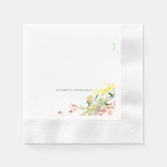 Bunte Wildblumen-Cocktail  Serviette (Vorderseite)
