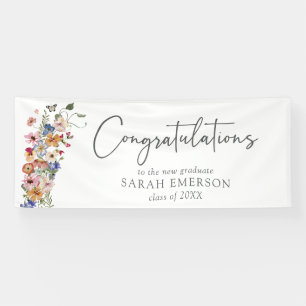 Bunte Wildblumen Gratulation Banner