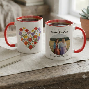 Bunte Wildblumen-Herz Tasse