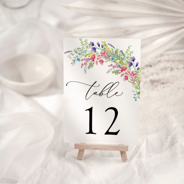Bunte Wildblumen Hochzeit Tischnummer (Von Creator hochgeladen)