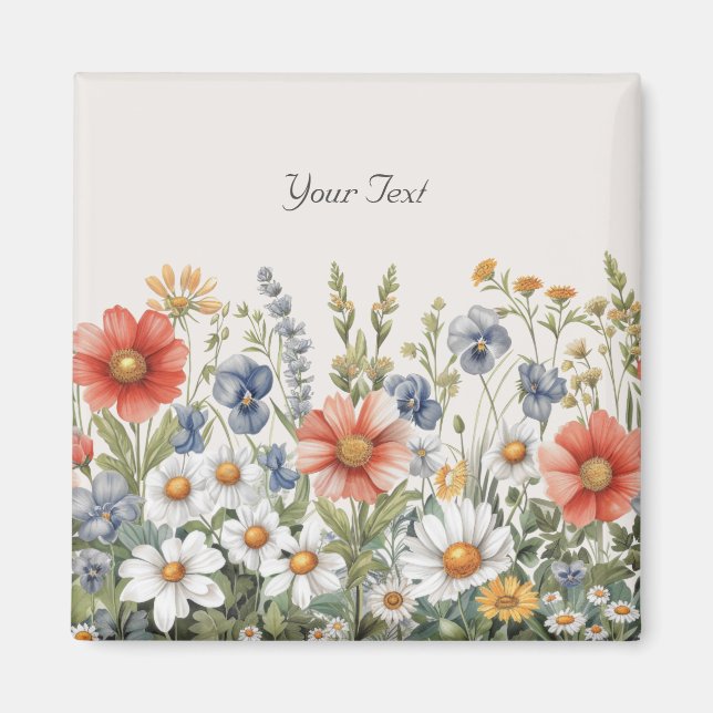 Bunte Wildblumen Magnet (Vorne)