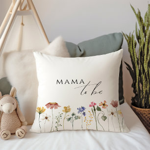 Bunte Wildblumen-Mama in spe Kissen