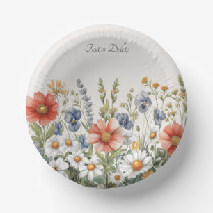 Bunte Wildblumen Pappteller