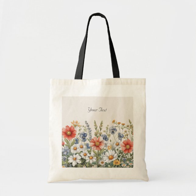 Bunte Wildblumen-Tragetasche Tragetasche (Vorne)