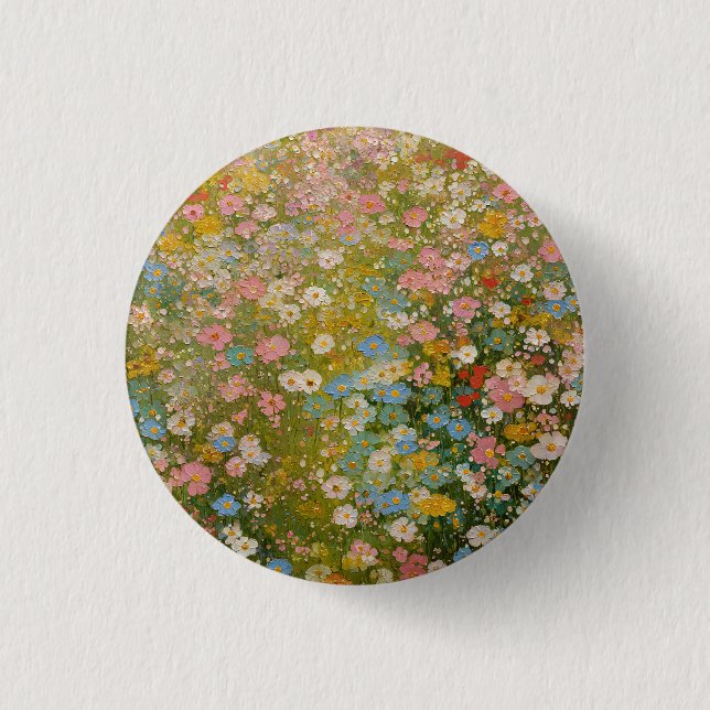 Bunte Wildblumenwiese 2 Button (Vorderseite)