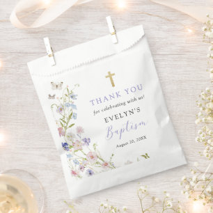 Bunte Wildblumenwiese Mädchen Taufe Geschenktütchen