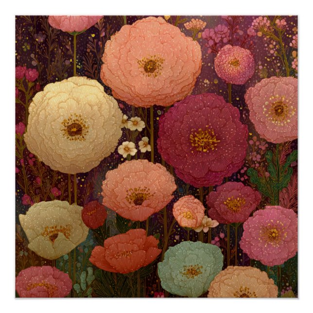 Bunte Wildblumenwiesen 3 Poster (Vorderseite)