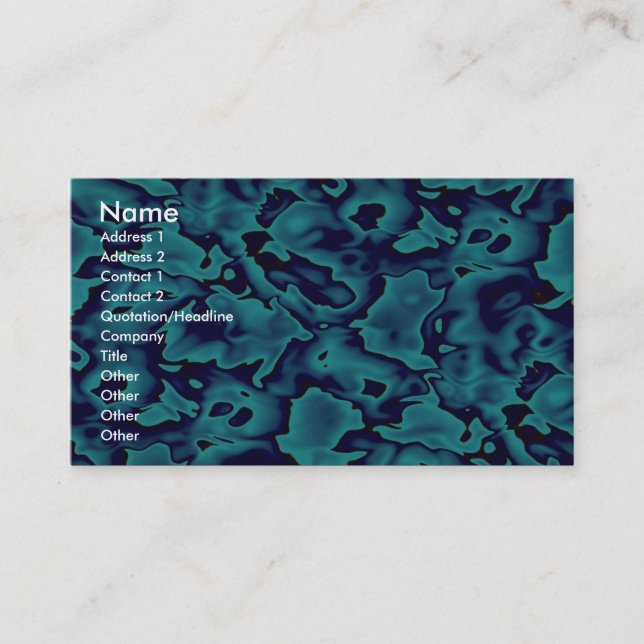 Bunte wilde blaue Formen Visitenkarte (Vorderseite)