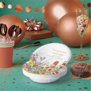 Bunte Wilde Blumen Auf Wiedersehen Fräulein Brautp Pappteller