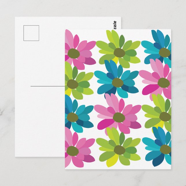 Bunte Wilde Blumen Postkarte (Vorne/Hinten)