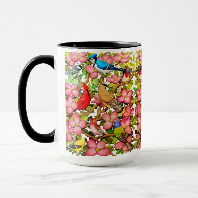 Bunte wilde Vogel-Kunst-Kaffee-Tasse Tasse (Links)
