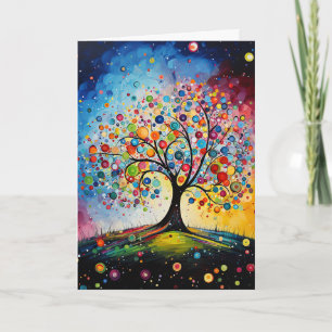 Bunte Wirbelnde Baum des Lebens Natur Karte