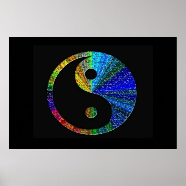 Bunte Yin- und Yang-Poster Poster (Vorne)