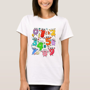 Bunte Zahlen Mathe T-Shirt für Kinder und Schule