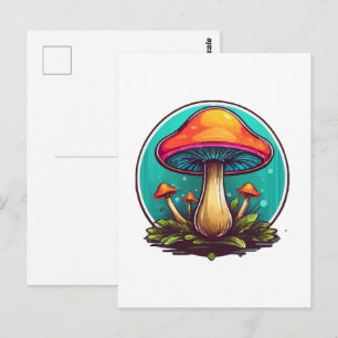 Bunte Zauberpilze Postkarte