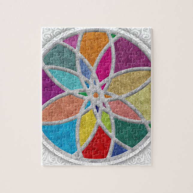 Bunte Zen Mandala Puzzle (Vertikal)