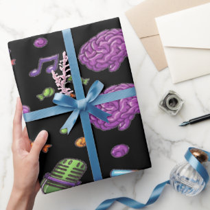 Bunte Zombie-Party-Chaos für Halloween Geschenkpapier