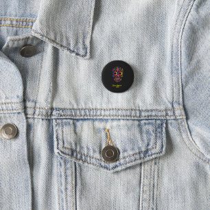 Bunte Zucker-Schädel-Kleidungstaste – Wage es, sti Button