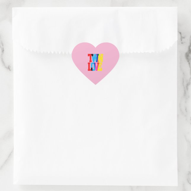 Bunte Zwilling Liebe Herz-Aufkleber (Tasche)