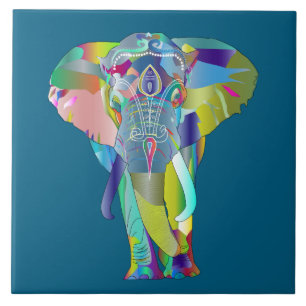 Bunter abstrakter Elefant Fliese