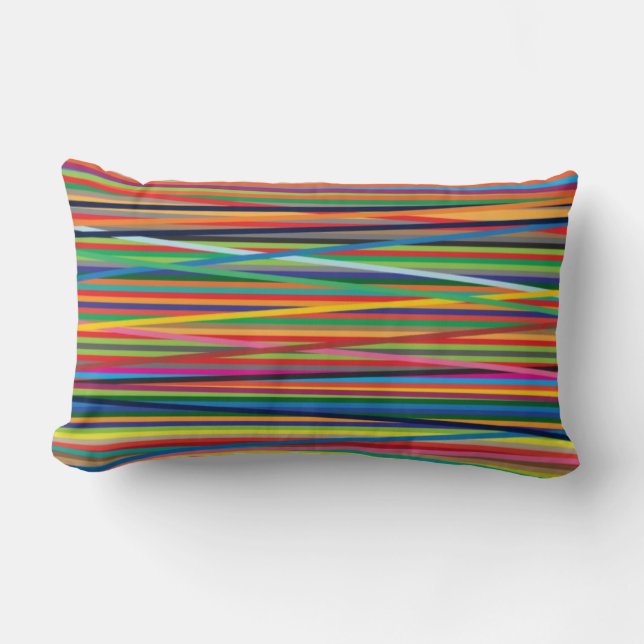 Bunter abstrakter Streifenentwurf Lendenkissen (Vorderseite)