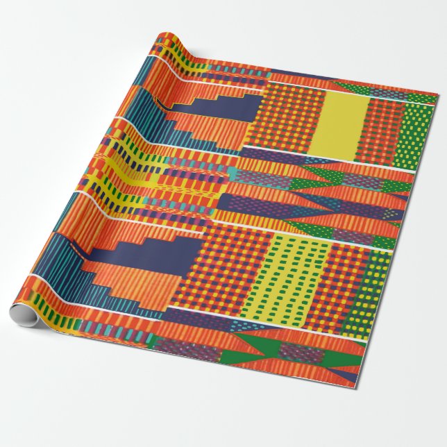 Bunter Afrikaner Kente Geschenkpapier (Ungerollt)