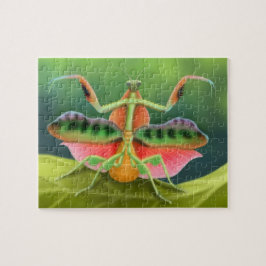 Bunter afrikanischer betender Mantis auf Puzzle