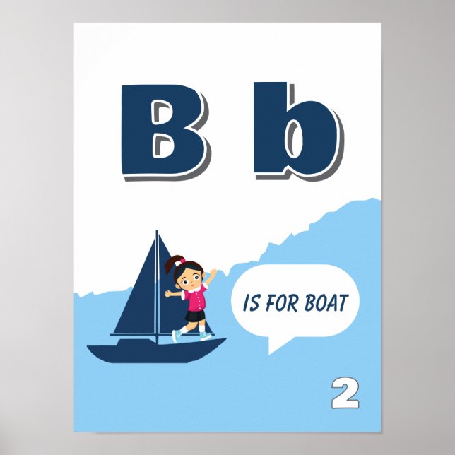 Bunter Alphabet-Lernposter Buchstabe B Poster (Vorne)