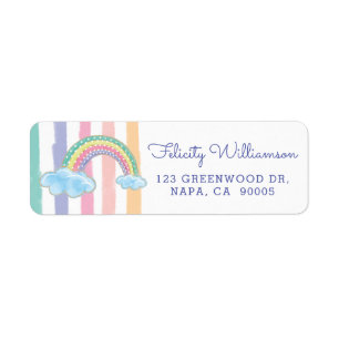Bunter Aquarell-Regenbogen Stripes Babyparty