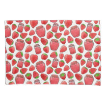 Bunter Aquarellerdbeer- u. -staukissenbezug