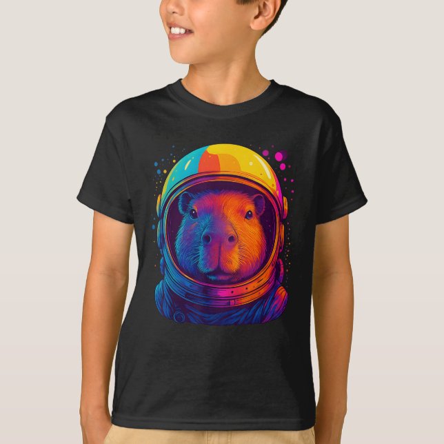Bunter Astronaut Space Capy Männer W T-Shirt (Vorderseite)