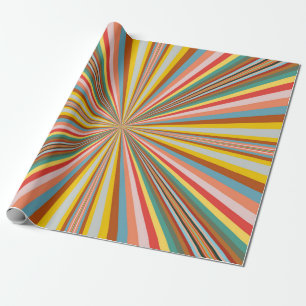 Bunter Ausbruch Retro gestreift Geschenkpapier